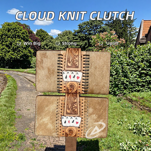 Bolso Cosmético Tejido con Cadenas para Mujer, Diseño de Nubes, Patrón a Rayas, Colorblock, Poliéster, Tipo Dumpling, Moda 2025 - Product Image 2