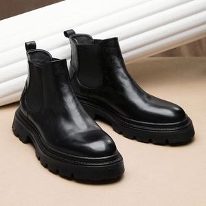 Chaussures Oxford pour hommes en cuir véritable, fabriquées à la main, style italien, nouvelle collection, automne, formelles, imperméables et respirantes - Product Image 3