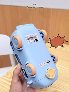 Gobelet à eau en plastique pour enfants, modèle 2026, en forme de bus, avec paille, mignon, pour boire directement - Product Image 3