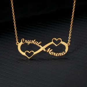 Large symbol Chain Figure 8 item Pendant clavicle Chain DIY handmade personality customized stainless steel name necklace