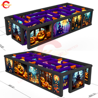 Amusement interactif d'Halloween: maison hantée gonflable de 9x4m avec jeu de puzzle et souffleur d'arène de labyrinthe pour la fête des enfants
