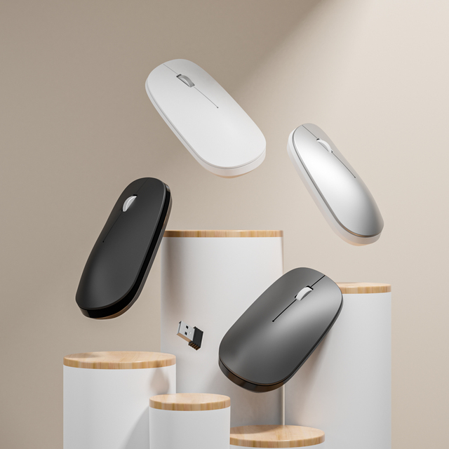 Wireless Rechargeable USB Mini Laser Optical Silent Mouse with 1600 DPI Right-Handed Design