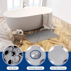 Alfombrilla de TPE de secado rápido, antideslizante, lavable, para baño y ducha, porosa, con ventosas, que retiene el agua. - Product Image 2