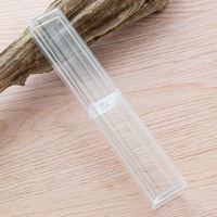 Vente directe d'usine - Boîte à stylos en cristal transparent rectangulaire, fond transparent, étui en plastique translucide, trousse à crayons pour l'école