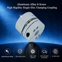 Accouplement à disque unique haute flexibilité à 8 goujons en alliage d'aluminium pour servomoteur et machine-outil CNC
