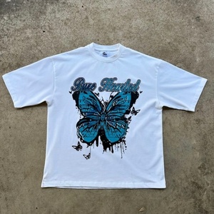 เสื้อยืดโอเวอร์ไซส์ผู้ชาย ผ้าคอตตอนหนา 100% ทรงบ็อกซี่ ไหล่ตก พิมพ์ลาย น้ำหนัก 300 กรัม คุณภาพสูง - Product Image 2