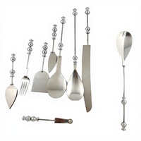 Ensemble d'ustensiles de cuisine en acier inoxydable personnalisable avec perles – Spatule à crème, fourchettes et gadgets DIY – Articles ménagers promotionnels et tendance