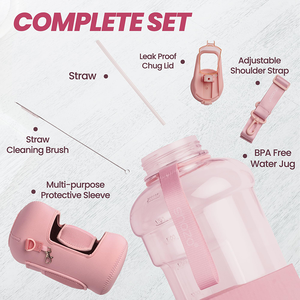 وصل حديثًا حزام نيوبرين نصف جالون 73 أونصة/2.2 لتر حامل زجاجة ماء مع حامل هاتف محمول مريح - Product Image 6