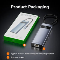 Station d'accueil multiport USB-C en alliage d'aluminium personnalisée en usine pour ordinateur portable MacBook Pro, concentrateur USB 4 à 10 ports en stock