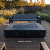 CRUISE 1250*758*290mm ensembles de chauffage de jardin extérieur de haute qualité en acier grand Rectangle Propane Table de foyer au gaz naturel