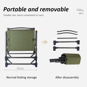 Chaise de pique-nique pliable portable en aluminium, équipement de camping ultraléger personnalisé pour l'extérieur, avec sangle tactique - Product Image 5