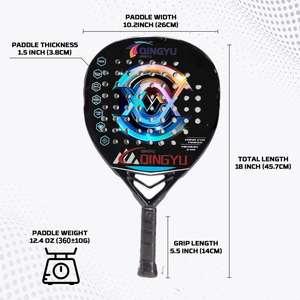 Raquette de paddle-tennis de plage portable de qualité supérieure personnalisée, 12K 18K carbone diamant, forme de larme, bandes de rotation, raquette de paddle-tennis - Product Image 2