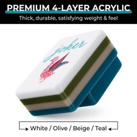 Ensemble de Mahjong Américain de Luxe Personnalisé, Portable, Durable, Moderne, en Plastique Acrylique à 4 Couches, 160 Pièces, pour Loisirs, Fêtes et Soirées