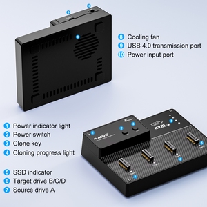 Công cụ miễn phí 4 bay NVMe M.2 SSD Docking Station Ổ trạng thái rắn M2 phần cứng máy tính nhựa trường hợp máy photocopy Clone duplicator - Product Image 6