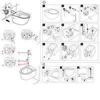 WC monobloc moderne en céramique mat ivoire pour seniors, ensemble de salle de bain d'hôtel, cuvette de toilette, sanitaires, siège en plastique