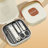 Ensemble de coupe-ongles en acier inoxydable coloré 8 pièces, pinces à cuticules, soin des pieds, boîte cadeau, coupe-ongles haut de gamme pour femmes et hommes