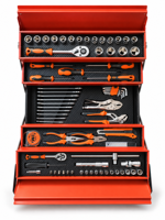 Ensemble d'outils combinés en acier multicouche, boîte à outils en métal cantilever, kit de réparation de quincaillerie portable de 85 pièces pour l'automobile