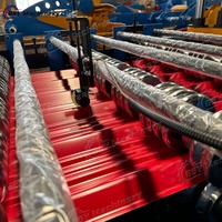 Ligne de formage de tôles de toiture trapézoïdales en acier coloré à double couche vitrifiée haute efficacité, machine automatique 2-en-1 à moteur rapide