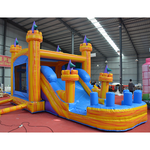 Château gonflable de dessin animé pour enfants avec entrées et sorties séparées, idéal pour la maison, le jardin et les événements communautaires - Product Image 1