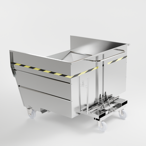1600-Litre Stainless Steel Tipping Bucket with Wheels for <b>Material</b> <b>Handling</b> Equipment - Product Image 1