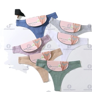 Salida de fábrica Tanga con espalda en T para mujer, calzoncillos de cintura baja de 7 colores, 95% de algodón puro, estilo diario, bragas para el S-XL teñidas lisas - Product Image 2