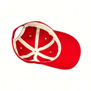 Gorra de Béisbol Roja de Algodón 100% a Bajo Precio en China, con Bordado a Mano y Estampado en Relieve, Diseño Personalizado Unisex - Product Image 5