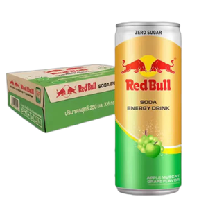 Bebida Energética RED BULLs con Sabor a Manzana y Uva Moscatel, Lata de 250 ml, Sabor Afrutado, Sin Azúcar, Halal, Malasia, Bajo en Carbohidratos - Product Image 1