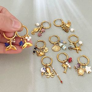 Pendientes de Acero Inoxidable de Primera Calidad al por Mayor, Inspirados en el Océano, Hipoalergénicos, Resistentes al Deslustre, Minimalistas y Elegantes para Mujer - Product Image 2