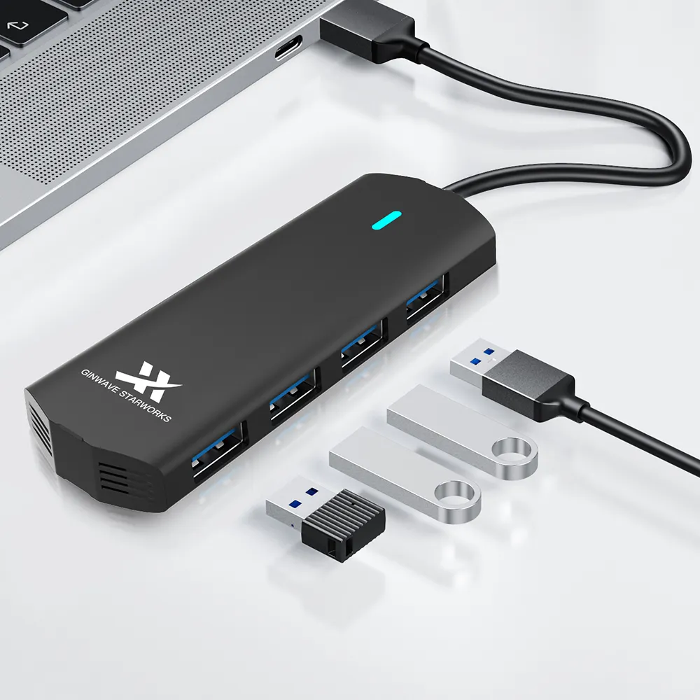 ชุดใหม่หลาย4พอร์ต USB3.0พอร์ต Type-C 5Gbps ตัวเชื่อมต่ออะแดปเตอร์ฮับข้อมูล