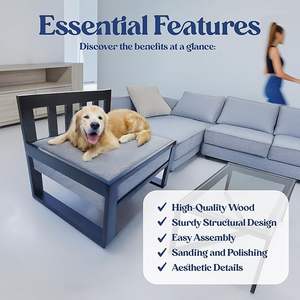 Houten hondenbedframe met verstelbare poten, Koop FrameBedside Pet <span class=keywords><strong>Sleeper</strong></span> & verhoogd stapelbedframe, verlenging voor menselijk <span class=keywords><strong>bed</strong></span> - Product Image 4