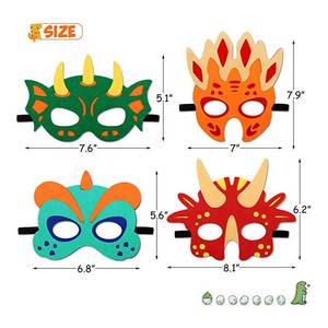 Máscara <span class=keywords><strong>de</strong></span> Ojos <span class=keywords><strong>de</strong></span> fieltro <span class=keywords><strong>de</strong></span> fiesta <span class=keywords><strong>de</strong></span> dinosaurio <span class=keywords><strong>de</strong></span> <span class=keywords><strong>cumpleaños</strong></span> con tema suave <span class=keywords><strong>de</strong></span> alta calidad - Product Image 2