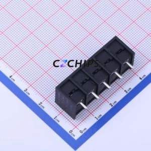 DBT50-7.62-5P-BK-P Barrier Terminal Block Through hole Component (THT),P=7.62mm Connector Three Sides 7.62mm 1x5P Straight Pin - Product Image 1