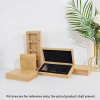 Boîte à monnaie unique en bambou fait main de luxe, emballage en bois rectangulaire pour la vente en gros