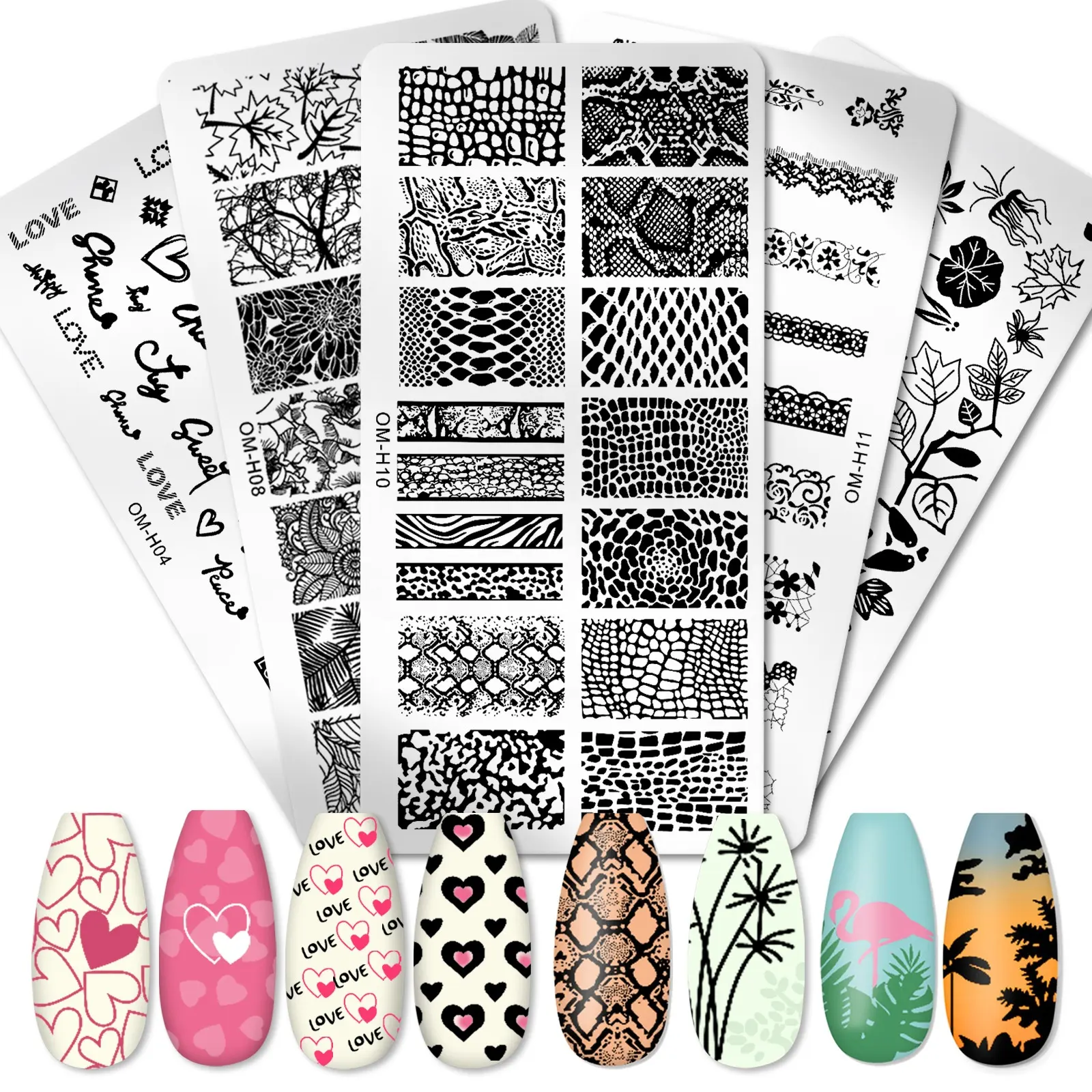 Nail Art Templates Stamping Plate Design Flower Animal Glass Temperature Lace Stamp Templates Image Nail Stamping Plate
