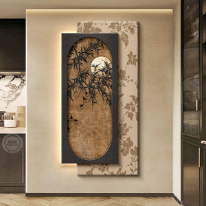 Arte Mural Vintage Chino para Entrada, Inspirado en la Estética de la Dinastía Song, Pintura de Bambú para Decoración Elegante de Sala de Estar - Product Image 6