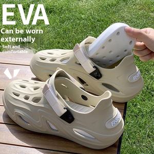 Hombres 2024 Verano Nuevo estilo Zapatos con agujeros Poop-Feeling Baotou Zapatillas Cerrado Antideslizante Ropa exterior Playa Deportes <span class=keywords><strong>Coco</strong></span> Sandalias - Product Image 3