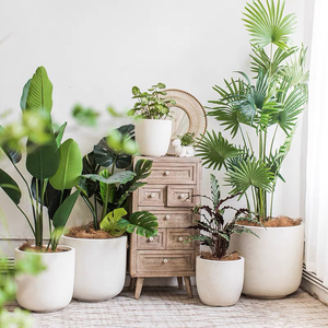 <span class=keywords><strong>Pot</strong></span> en argile en fibre pour maison hôtel, <span class=keywords><strong>pot</strong></span> <span class=keywords><strong>de</strong></span> fleurs moderne personnalisé décoratif pour jardin - Product Image 1
