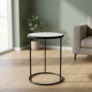 Mesa de Centro Moderna de Lujo ANIS SONS AS-024, Acero Inoxidable con Tapa de Mármol, Mueble Pequeño para Sala de Estar, Combinación para el Hogar - Product Image 4