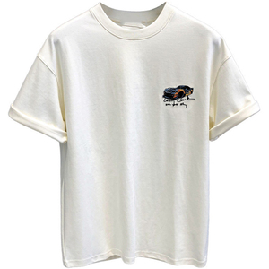 Camiseta de manga corta bordada de motocicleta retro para hombre <span class=keywords><strong>en</strong></span> la calle - Product Image 3