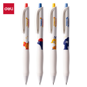 Deli Gel Pen 0.5mm ST Tip Push <b>Button</b> Black Ink Student Writing Pen - Product Image 1