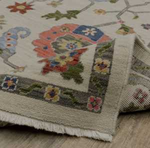Tapis en laine noués à la main belle ivoire flou vert tailles personnalisables Style moderne salon espace de prière belles couleurs - Product Image 5