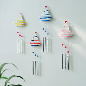 Carillon éolien créatif de style méditerranéen Décorations de <span class=keywords><strong>voilier</strong></span> pour la maison Ornements suspendus aériens polis - Product Image 4