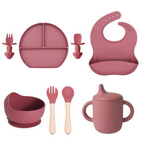 Juego de <span class=keywords><strong>Vajilla</strong></span> de Silicona para Niños, Platos y Platos de Silicona de Grado Alimenticio para la Cena de los Niños - Product Image 1