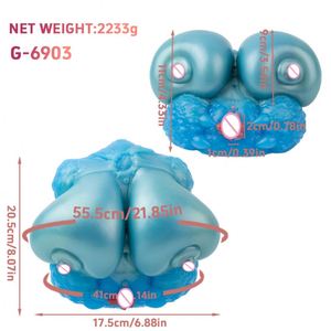 Masturbador Masculino de Fantasía, Molde de Senos de Elfo Azul, Sensación Envolvente Intensa, Experiencia Realista, Material de Silicona - Product Image 6