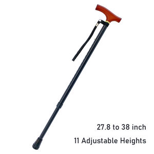 Bastón de aleación de aluminio con mango de madera ligero y ajustable para personas mayores - Product Image 5