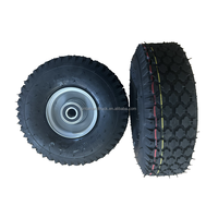 Roue pneumatique sans chambre à air robuste de 10 pouces avec bande de roulement en caoutchouc diamanté 410/350-4