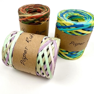 Nouvelle arrivée fabrication en gros naturel tie dye coloré papier raphia fil pour emballage cadeau ou emballage ou tricot - Product Image 3