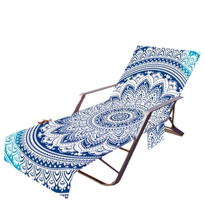 Di alta qualità copertura della sedia in microfibra reclinabile con tasca laterale <span class=keywords><strong>per</strong></span> prendere il sole imbracatura copre <span class=keywords><strong>lettino</strong></span> telo da spiaggia - Product Image 4