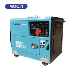 3KW 5KW 6KW 7kW 8KW 9KW 10KW 12KW 15KW im lặng di động làm mát bằng không khí Máy phát điện diesel với bánh xe