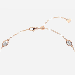 Bracelet de cheville fin 1, 3 ou 4 carats de diamants ovales de laboratoire, réglable, délicat et élégant, bijou quotidien pour femme - Product Image 1
